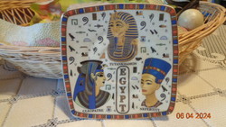 Egyptian commemorative plate, tutankamon, beautiful hand painting