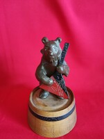 Vas, zománc festett Maci 1940 - 1950