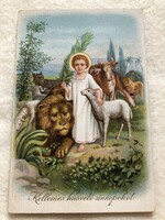Antik, régi litho Húsvéti képeslap                                       -10.