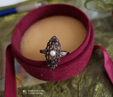 Art Nouveau style silver ring