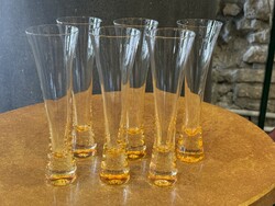 Veuve clicquot trendy flute set of 6 champagne glasses special mouth blown and hand painted