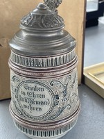 German pewter cup with lid