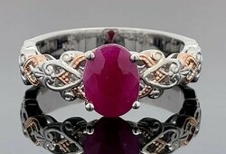 Fabulous ruby gemstone silver /925/ ring size 59!--New