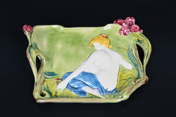 A wonderful art nouveau faience bowl, offering