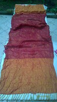 Indian stole-scarf woven with gold threads, beautiful colors 160x63+fringe