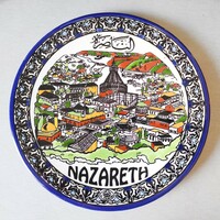 Hand painted Nazareth/Nazaret ceramic wall plate
