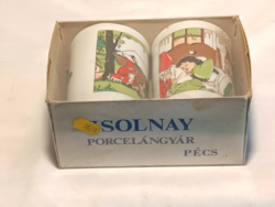Zsolnay snow white porcelain cup in unopened packaging