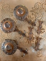 Antique effect metal hat rack and small hangers 3 + 3 in one