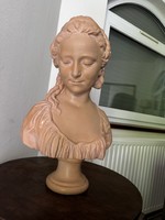 Claude-françois attire antique plaster bust with terracotta surface