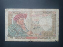 France 50 francs 1940 vg