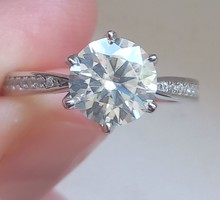 925 ezüst moissanit gyémánt gyűrű. 7 USA.