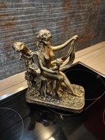Gyönyörű bronzírozott női szobor akt   1,5 kg