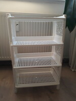 Four-level white plastic storage / shelf (70 cm high)