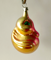 Old glass Christmas tree ornament, duck, rare figure