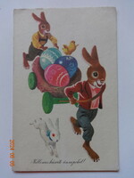 Régi grafikus húsvéti üdvözlő képeslap, Gönczi Tibor rajz