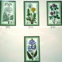 N949-52 / Németország 1977 Népjólét : Mezei Virágok bélyegsor postatiszta