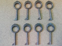 Retro ajtó kulcsok, antik hatású 6-os, 8db