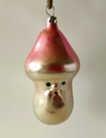 Old glass Christmas tree ornament, Mr. Mushroom, rare figure