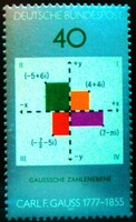 N928 / Németország 1977 Carl Friedrich Gauss matematikus bélyeg postatiszta