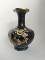 Diaphragm enamel vase with a dragon motif