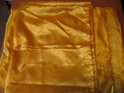 Yellow shiny satin duvet cover and pillow