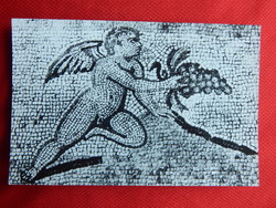 Képeslap - Herkules Villa, mozaikpadló részlet, postatiszta