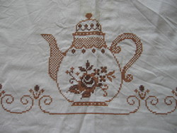 Cross stitch jug pattern tablecloth