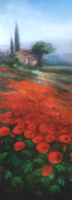 István Finta - sea of poppies oil painting