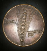 71. Omék bronze commemorative plaque. 14cm diameter, marked piece!