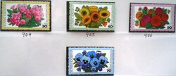 N904-7 / Németország 1976 Népjólét : Kerti Virágok bélyegsor postatiszta