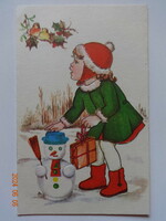Old graphic opening Christmas greeting card