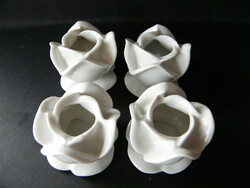 Francia porcelán rózsa gyertyatartók 4 db