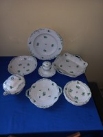 Antique indigo-patterned hüttl tivadar aquincum tableware
