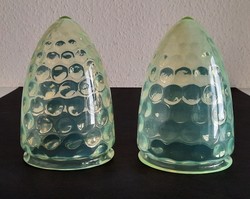 2 Opal glass domes blown into an antique shape