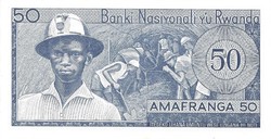 50 French francs 1976 Rwanda unc