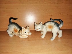 Beautiful, lifelike, hand-painted German porcelain cat and cat couple