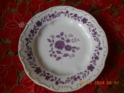 Zsolnay purple rose pattern cake plate