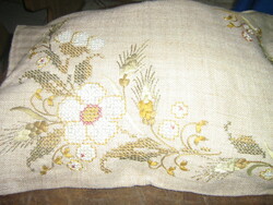 Beautiful hand-embroidered ready-to-sewn decorative pillow