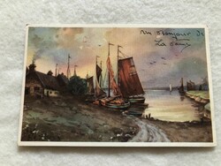 Antik, régi hajó képeslap                                     -10.
