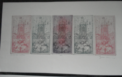 Gross arnold van eyck commemorative sheet 5x on one sheet original color etching
