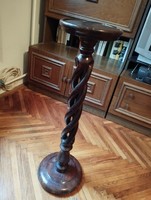 Dark brown wooden pedestal/flower stand