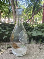 Antique painted glass bottle