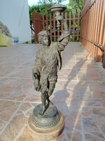 50 cm .-es  antik bronzozott  spiáter szobor , diána