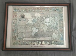 A special antique-style map framed.