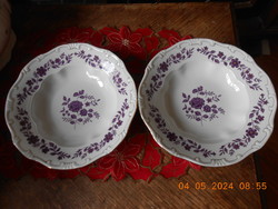 Zsolnay purple rose pattern deep plate