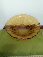 Art deco-style amber-colored thick-walled glass table centerpiece