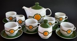 Alföldi art deco pot bella tea set green orange