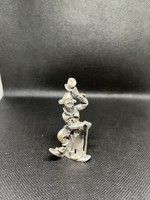 Silver miniature clown figure