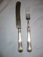 Antique silver handle fork knife