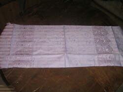Beautiful vintage silk damask rose lace cylinder pillowcase